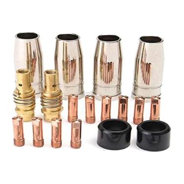 Imagem de barenx MIG Tochas de soldagem bocais peças de equipamento de solda bocal de gás para trabalho de soldagem - conjunto de 18 peças