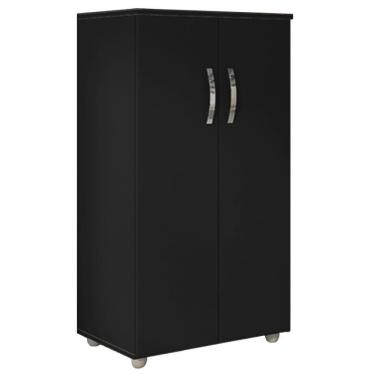 Imagem de Armario Multiuso 2 Portas 111x60 Cm Rosana Preto Reajl Moveis Preto