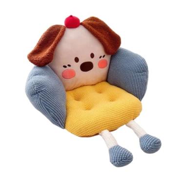 Imagem de Generic Almofada fofa para assento de chão com encosto e apoio de braço antiderrapante, ideal para o Ano, dormitório ou cadeira de escritório, Apoio de Braço Azul