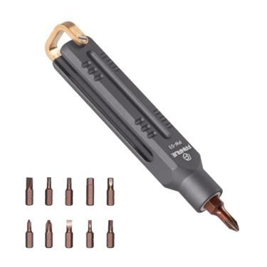 Imagem de FANAUE Chave de fenda de alumínio pequena EDC multibits, conjunto de mini chaves de fenda de precisão 10 em 1, brocas magnéticas de aço S2 para trabalho ou uso diário