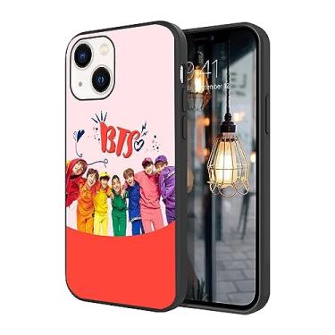Imagem de WWDIYHOUSE Capa compatível com iPhone 13, capa à prova de choque de TPU macio com design exclusivo e legal para homens/mulheres/meninos/meninos (Fashion-BTS-12)
