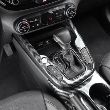 Imagem de Amzcar Guarnição da capa do painel de mudança de marchas do console central, console do botão de mudança de marchas do carro, acabamentos do painel, compatível com acessórios Kia Soul 2020-2025