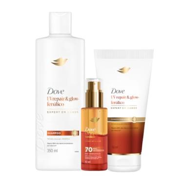 Imagem de Kit Dove UV Repair & Glow + Ferúlico Shampoo + Condicionador + Óleo e Sérum Bifásico