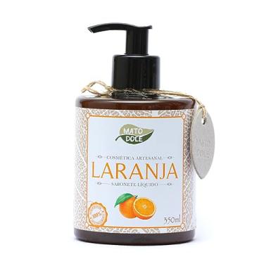 Imagem de Sabonete Líquido para Mãos Artesanal 350ml Mato Doce Desenvolvido com Base Neutra Lavabo e Banho (Laranja)