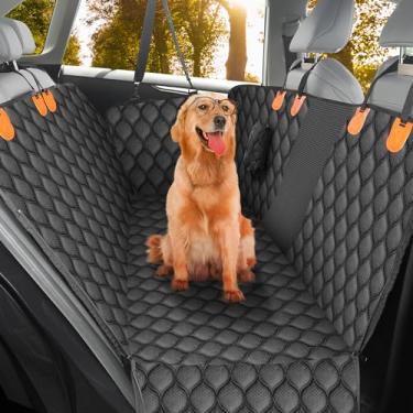 Imagem de Capa de assento de carro para cachorro para banco traseiro, capa de assento de cachorro pesada GG, 100% à prova d'água, à prova de arranhões, rede antiderrapante para carro, capas de assento traseiro