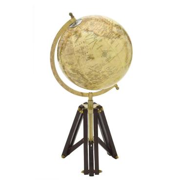 Imagem de Globo Terrestre Decorativo Tripé em Madeira 44,5cm 16134-PL