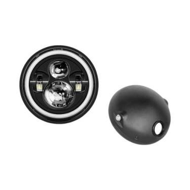 Imagem de Farol LED Universal De 7 Polegadas Para Motocicleta Redondo 7.5" Cafe 