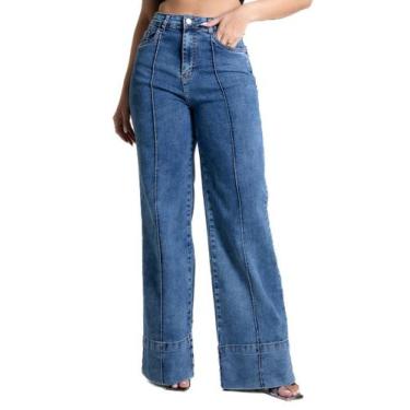 Imagem de Calça Jeans Sawary Wide Leg - 281764 - Azul 42, Azul, 42