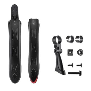 Imagem de Conjunto de paralamas ajustáveis ​​para bicicleta de montanha de 26/27,5 polegadas, incluindo paralama traseiro com película refletora de segurança e paralamas dianteiros.