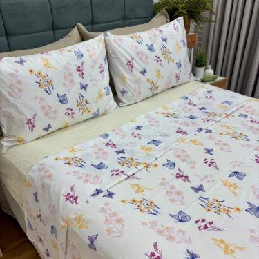 Imagem de Jogo De Cama Casal Bliss Estampado 100% Algodão 180 Fios 4 Peças Florence
