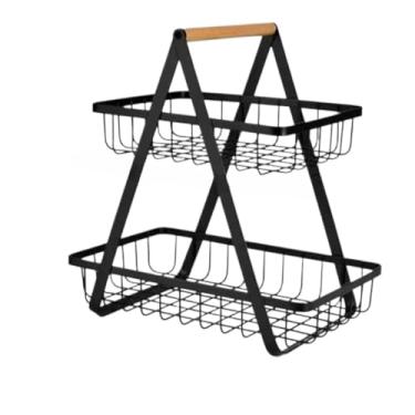 Imagem de Fruteira De Mesa Ou Cesto De Metal Organizador(preta)