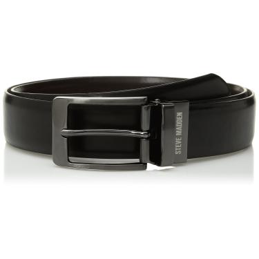 Imagem de Steve Madden Cinto de couro masculino casual para uso diário, Preto/marrom (mobiliado)