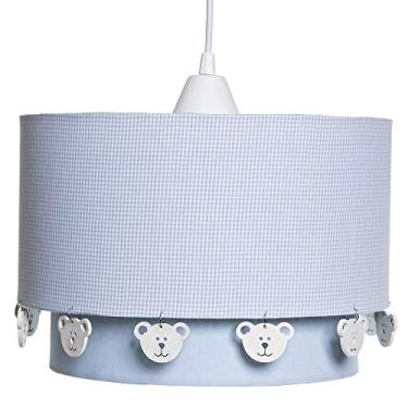 Imagem de Lustre Tubular Duplo Azul Ursinhos Quarto Bebê Infantil