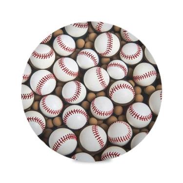 Imagem de Wassud Jogo americano com bolas de beisebol lisas para cozinha e jantar, tapetes laváveis, resistentes ao calor, decoração de mesa 39 cm
