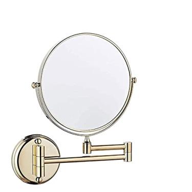 Imagem de Espelho de banheiro, espelho de maquiagem montado na parede espelho de banheiro 20 cm espelho de maquiagem espelho cosmético dupla face rotação 360