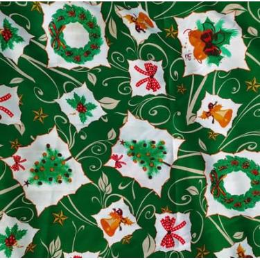 Imagem de Toalha de Mesa Tecido Oxford Natalina – 4 e 6 Cadeiras – Estampa Natal (Natal Verde, Mesa 6 Cadeiras)