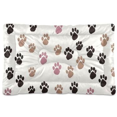 Imagem de Wassud Cama de cachorro marrom e preto para cães pequenos, tapete lavável para animais de estimação, cama de gato para dormir, viagens, 45 x 61 cm