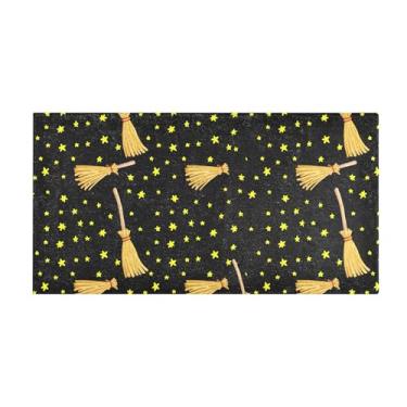 Imagem de Burbuja Tapete de corredor vassouras de bruxa de pelúcia antiderrapante tapete de cozinha suporte de borracha para corredor, quarto, sala de estar, decoração de entrada, lavável na máquina, 51 x 99 cm