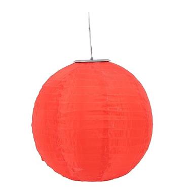 Imagem de GLOGLOW Lanterna Solar para Festa, Lanterna Chinesa de Nylon Externa Led para Festas No Pátio do Jardim, Celebrações, Iluminação Externa (Vermelho)