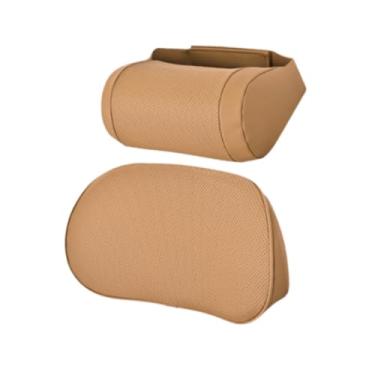 Imagem de FJMQHU Almofada de Apoio Lombar E Cervical, em PU Respirável, Espuma Viscoelástica, Almofada de Assento Ergonômica E Macia para Apoio Da Cabeça E Costas, Castanha, Tamanho real