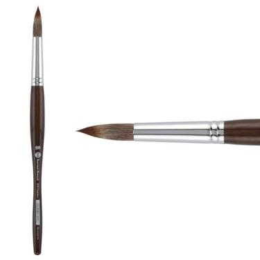Imagem de Borciani e Bonazzi Pincel sintético Unico Mongoose Artist – Série 800 redondo – Tamanho nº 20 – Aquarelas, óleo e tinta acrílica – Feito à mão na Itália, design antiderrapante, cabo médio ergonômico