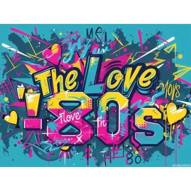 Imagem de UPABLUNSO Kits de pintura de diamante 5D para adultos, kits de arte de diamante dos anos 80 para iniciantes, tinta de perfuração completa DIY com pontos redondos de diamante, decoração de parede para