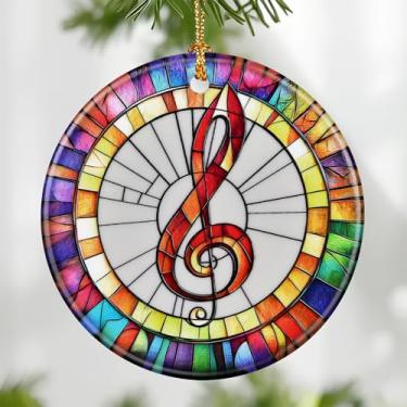 Imagem de Ornamento musical, enfeite de Natal – decoração de árvore de Natal, decoração de férias, material de meias, ideia de presente festivo, presentes para amantes de música, amigos e família
