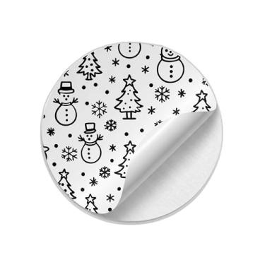 Imagem de Adesivos Natalinos Redondos 25 Unidades Estampa Winter Wonderland - Tamanho 50x50cm
