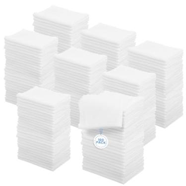 Imagem de Molain Pacote com 100 toalhas de banho a granel, 30,5 cm x 30,5 cm panos de banho de algodão toalha de rosto pano de limpeza de microfibra altamente macio, panos de limpeza multiuso reutilizáveis para