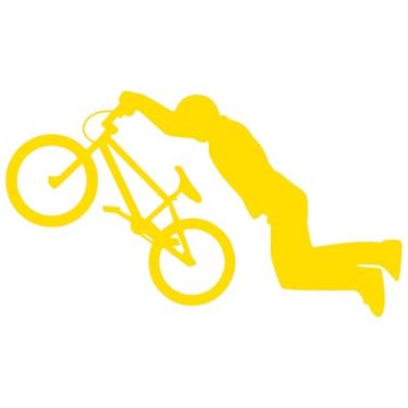 Imagem de Adesivo Decorativo BIKE BICICLETA BICICROSS Ideal para notebook carro portas Paredes Quarto Infantil vários tamanhos (AMARELO, 26,2x15cm)