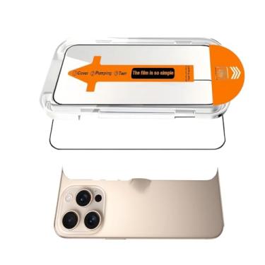 Imagem de Protetor de tela fosco para iPhone 17, iPhone 16 Pro de 6,3 polegadas, remoção automática de poeira, vidro temperado 9H, capa completa, anti-impressões digitais, fácil instalação, 1 pacote