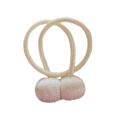 Imagem de Enfeites De Cortina Prendedor Magnetico Gruda com Imã 38cm para Sala Quarto Escritório(Redondo,Creme)