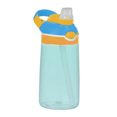 Imagem de Garrafa de água esportiva Tritan de 473 ml com canudo para crianças, meninas, meninos, garrafa de água à prova de vazamento de 473 ml, copo infantil reutilizável portátil, alça de transporte