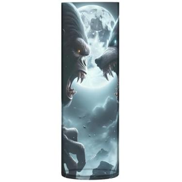 Imagem de Vasos cilíndricos para centros de mesa, lobo, macaco gigante, monstro, vaso de flores, fofo, personalizado, decoração de apartamento, estética, 30 x 9,9 cm