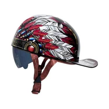 Imagem de Capacete Retro Universal Para Motocicleta Equipamento De Segurança Par