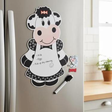 Imagem de Lousa Magnética para geladeira Vaquinha Olhos Resinados - Genérica