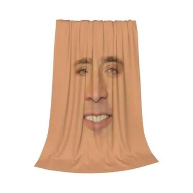 Imagem de Nicolas Cage Cobertor de lã de rosto inteiro Novidade Cobertor para pe