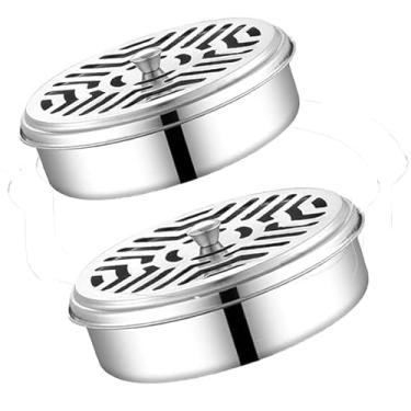 Imagem de 2 suportes de bobina portáteis, caixa de incenso, suporte de sândalo com alça, à prova de fogo, queimador de incenso para acampamento e escritório doméstico