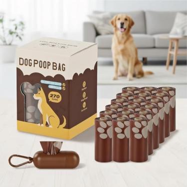 Imagem de Sacos para cocô de gato | 270 unidades de acessórios grandes perfumados de chocolate com dispensador | Sacos de areia para cocô de gato | para caminhada, viagem, gramado, quintal, passarela, pátio