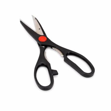 Imagem de Tesoura de Cozinha Multiuso Inox com Abridor e Quebra-Nozes 21cm para Carnes Frango Peixes Legumes Ervas Doméstica e Profissional