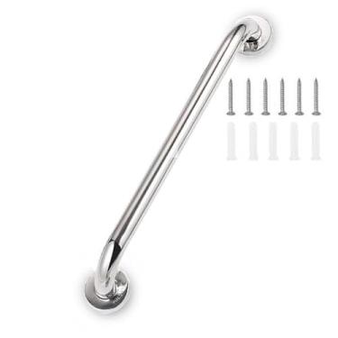 Imagem de Barra Alça Corrimão de Apoio Inox Banheiro Idoso 60cm 40cm Não Enferruja Segurança Para Sua Família, Durable Inox Material Resists Humidity in Brazilian Bathrooms(1 Barra de 40CM)