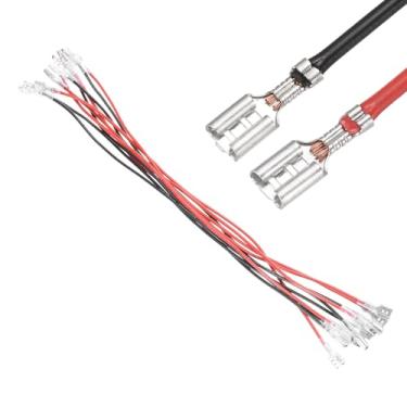Imagem de Generic Terminal de crimpagem de pá fêmea de cabeça dupla com manga isolante de 6,30 mm, kit sortido de conector rápido de pá fêmea com fios de 30 cm, capa retardadora de chamas
