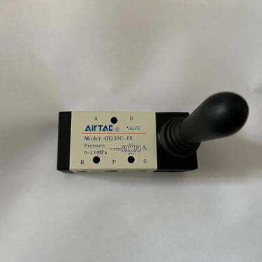 Imagem de Válvula pneumática acionada por alavanca manual de 3 posições com porta 5 vias de 1/10.2 cm 4H230C08 4H230C-08 Válvula de interruptor de inversão de controle de cilindro