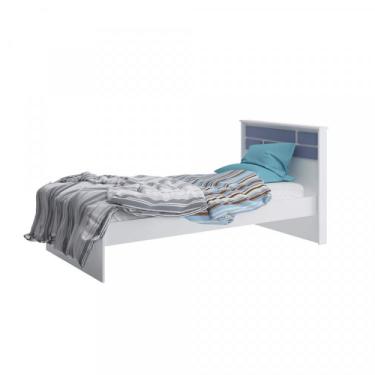 Imagem de Cama De Solteiro 8008 Siena Móveis Branco/azul