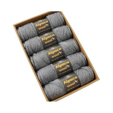 Imagem de Fio De Lã De Alpaca Multicolorido 500g 245 Kit De Tricô Grosso Para Ho