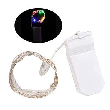 Imagem de Luzes Fadas Led com Fio de Cobre Prateado Lâmpada Cordoalha Caixa Bateria para Presente Centro Mesa Casamento Decoração Festa