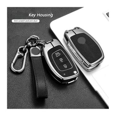 Imagem de Capa protetora para chave de carro compatível com Hyundai /ix25/ix35/i10/i30/Solaris/Tucson/Sonata/Santa Fe/Sport/Mistra/Elantra/Creta/Verna 2018(C-gun brown ring)