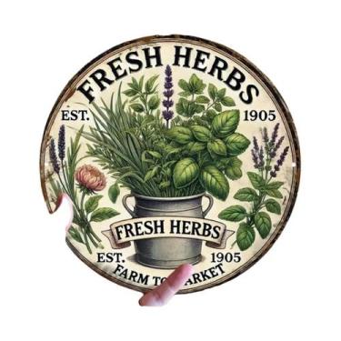 Imagem de Placa Redonda De Alumínio Vintage Rústica De 7,8 Polegadas Com Design 