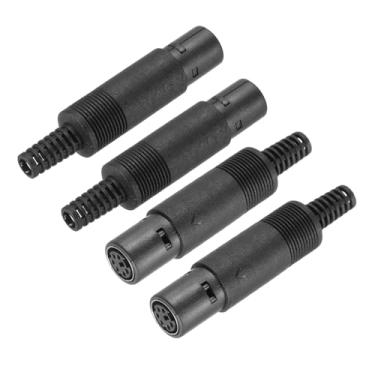 Imagem de 4 peças S-Video DIN mini soquete fêmea de transmissão de sinal de 6 pinos mini plugue DIN para TV DVD computador player (plugue PS/2)