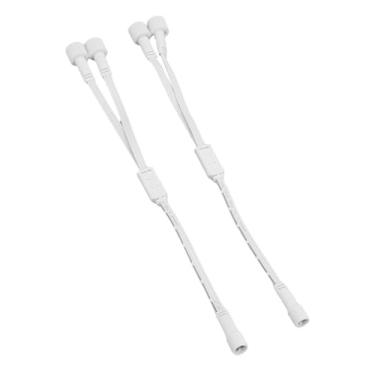 Imagem de Jiawu Luzes Ao Ar Livre Y Conector Divisor Eficiente À Prova D 'Água 1 Macho para 2 Fêmeas para H705A H705B H705C, Material PVC Branco, Decoração de Quintal